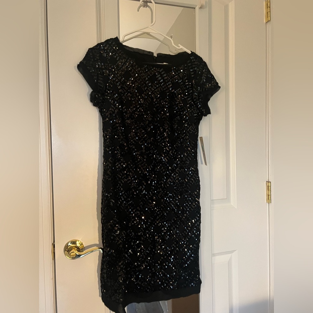 NET Eliza J Black Sequined Dress